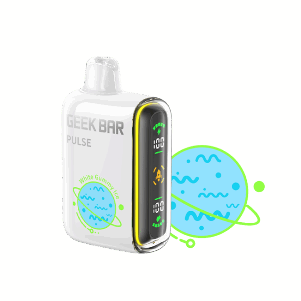 Geek Bar Pulse 15K Puff Rechargeable Disposable Vape-White Gummy Ice
