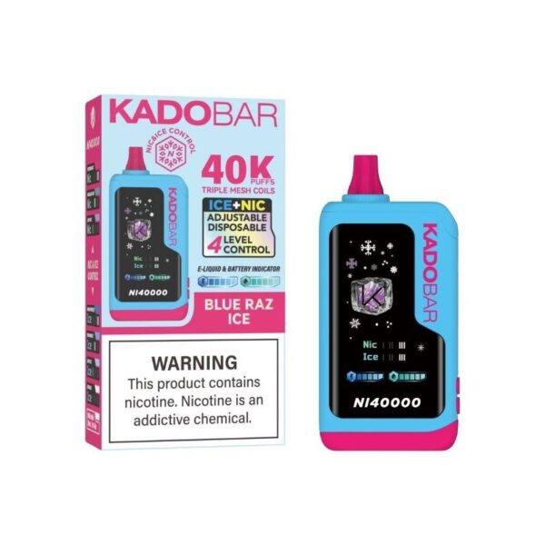 Kado Bar NI40000 Ice+Nic Control Disposable Vape 24ml 5% - blue raz ice
