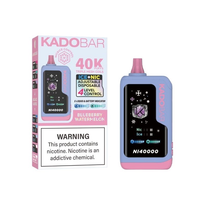 blueberry-watermelon-kado-bar-ni40000 Kado Bar NI40000 Ice+Nic Control Disposable Vape 24ml 5% - blueberry watermelon - Image 1