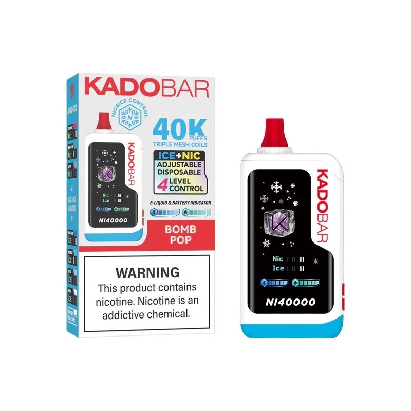 bomb-pop-kado-bar-ni40000 Kado Bar NI40000 Ice+Nic Control Disposable Vape 24ml 5% - bomb pop - Image 1