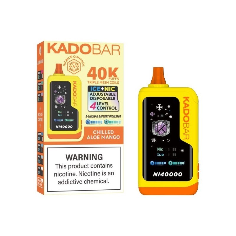chilled-aloe-mango-kado-bar-ni40000 Kado Bar NI40000 Ice+Nic Control Disposable Vape 24ml 5% - chilled aloe mango - Image 1
