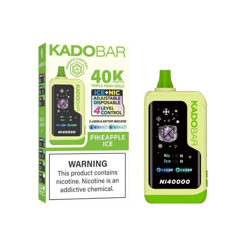 pineapple-ice-kado-bar-ni40000 Kado Bar NI40000 Ice+Nic Control Disposable Vape 24ml 5% - pineapple ice - Image 1