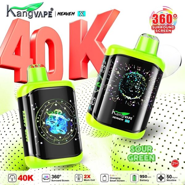 Kang  Vape - sour-green 40K Puffs
