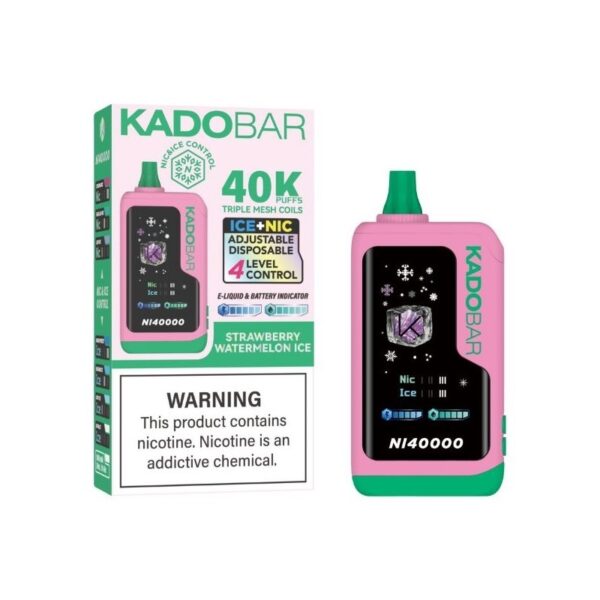 Kado Bar NI40000 Ice+Nic Control Disposable Vape 24ml 5% - strawberry watermelon ice