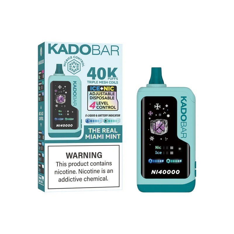 the-real-miami-mint-kado-bar-ni40000 Kado Bar NI40000 Ice+Nic Control Disposable Vape 24ml 5% - the real miami mint - Image 1